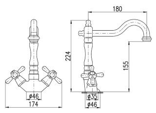 Смеситель для раковины Rav Slezak Morava retro MK521.5/8 хром